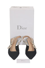 Christian Dior EU 37 D Fabric J'Adior Slingback Sandals 