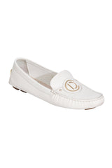 Christian Dior White Logo Loafers 