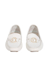 Christian Dior White Logo Loafers 