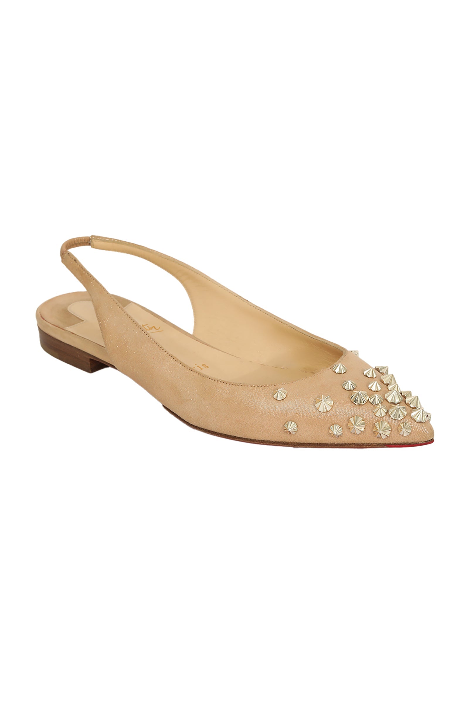 Christian Louboutin EU 36 Beige Spike Flats 