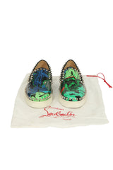 Christian Louboutin EU 36 Blue/Green Spike Loafer 