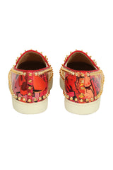 Christian Louboutin EU 36 Pink/Orange Spiked Loafers 