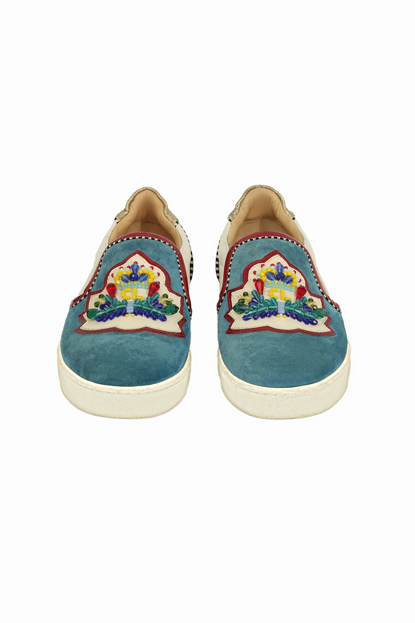 Christian Louboutin EU 36 Velvet Embellished Loafer 