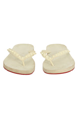 Christian Louboutin EU 36 White Studded Flip Flops 