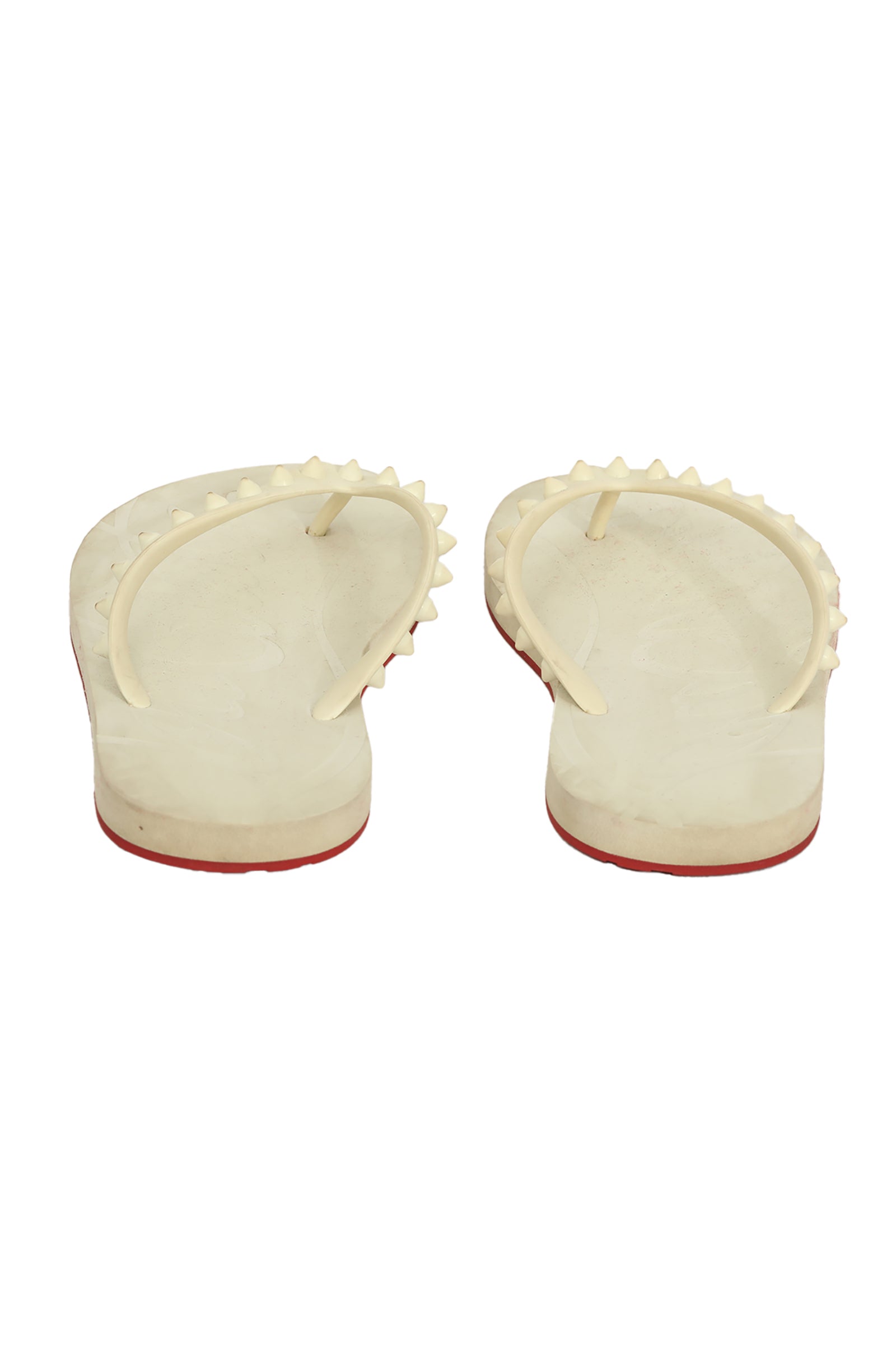 Christian Louboutin EU 36 White Studded Flip Flops 