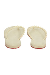 Christian Louboutin EU 36 White Studded Flip Flops 