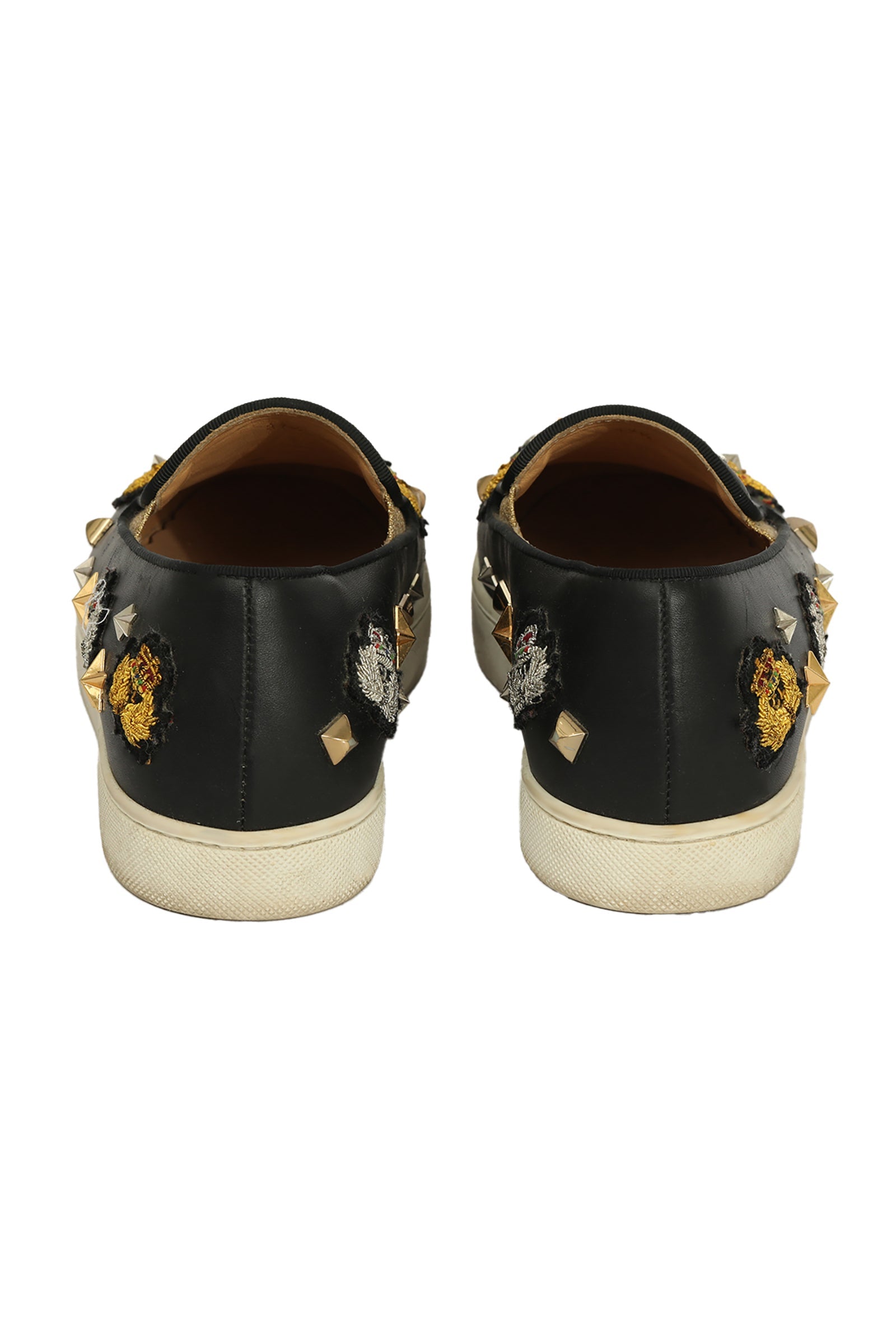 Christian Louboutin EU 37.5 Black Stars Embellished Loafers 