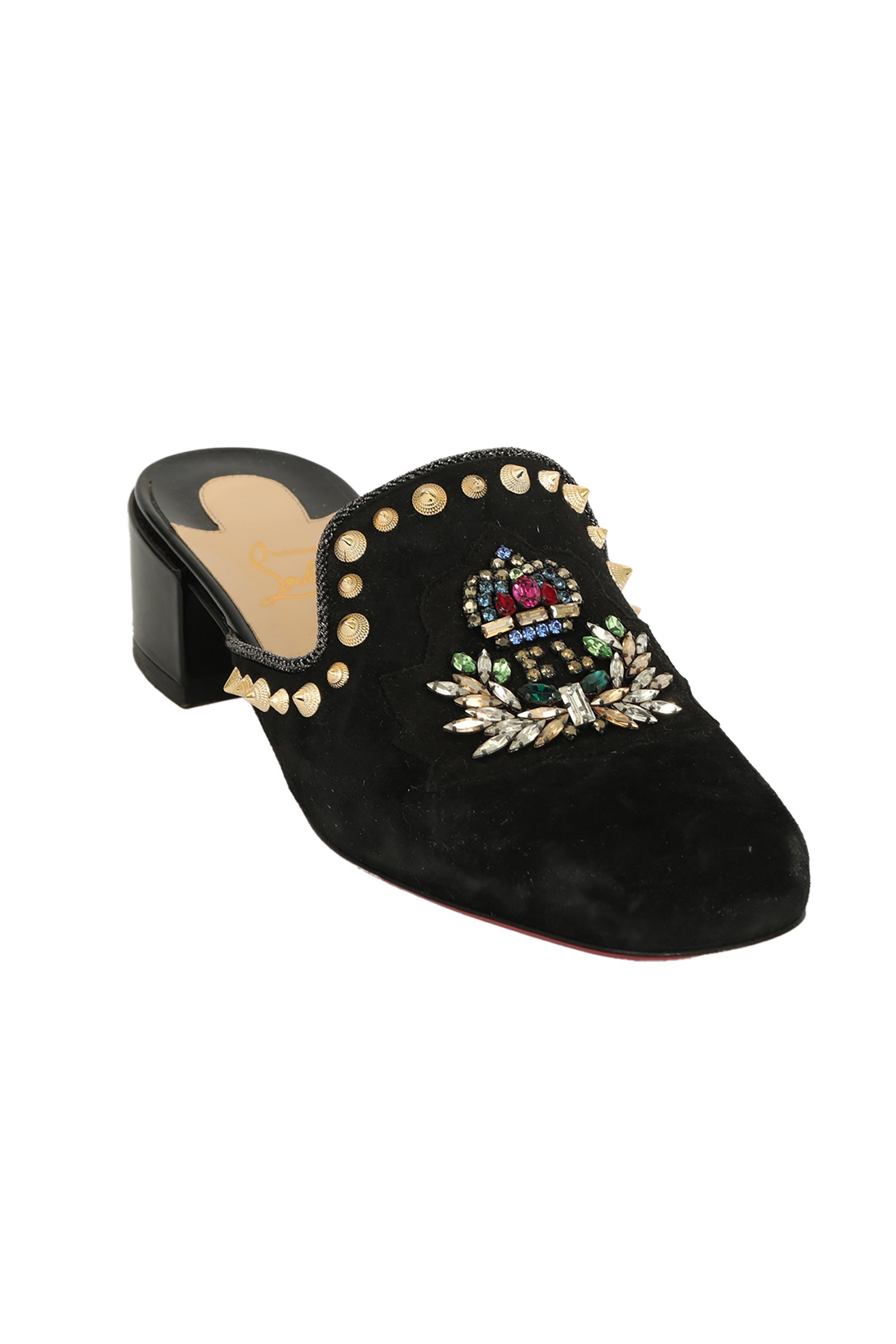 Christian Louboutin EU 38 Evening Sun Mule Suede Loafer 