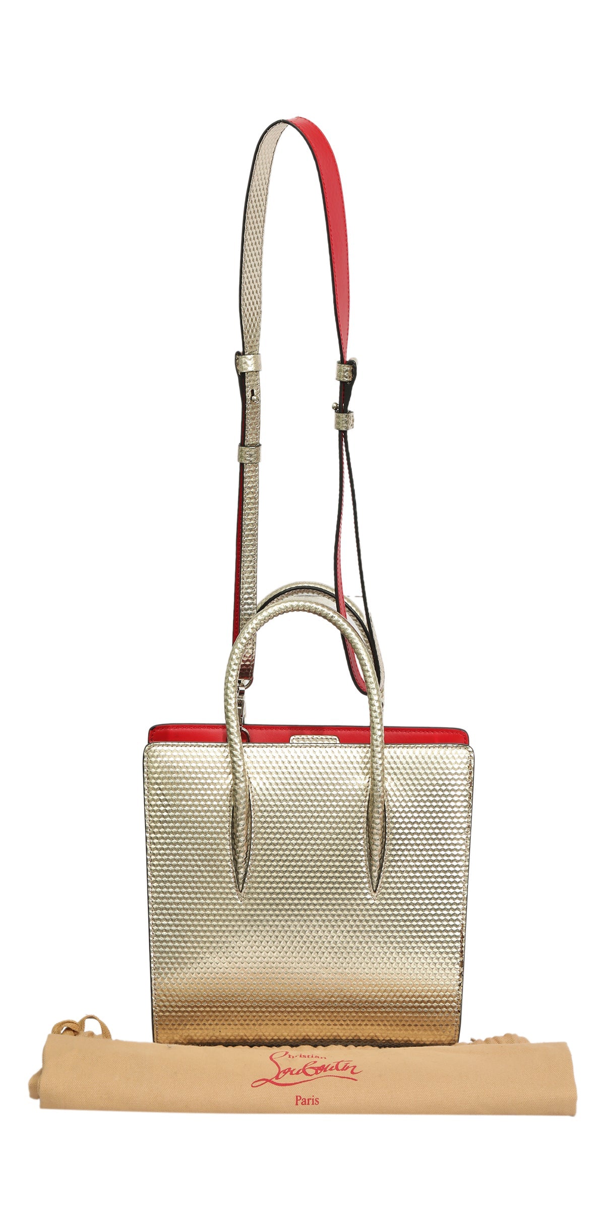 Christian Louboutin Paloma Spiked Metallic Handbag 