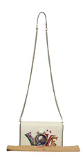Christian Louboutin White Love Multicolor Embellished Sling Bag