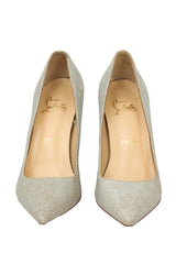 Christian Louboutin EU 37 Silver Glitter Pumps