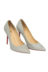 Christian Louboutin EU 37 Silver Glitter Pumps