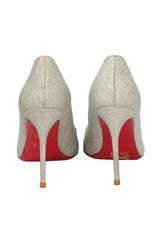 Christian Louboutin EU 37 Silver Glitter Pumps
