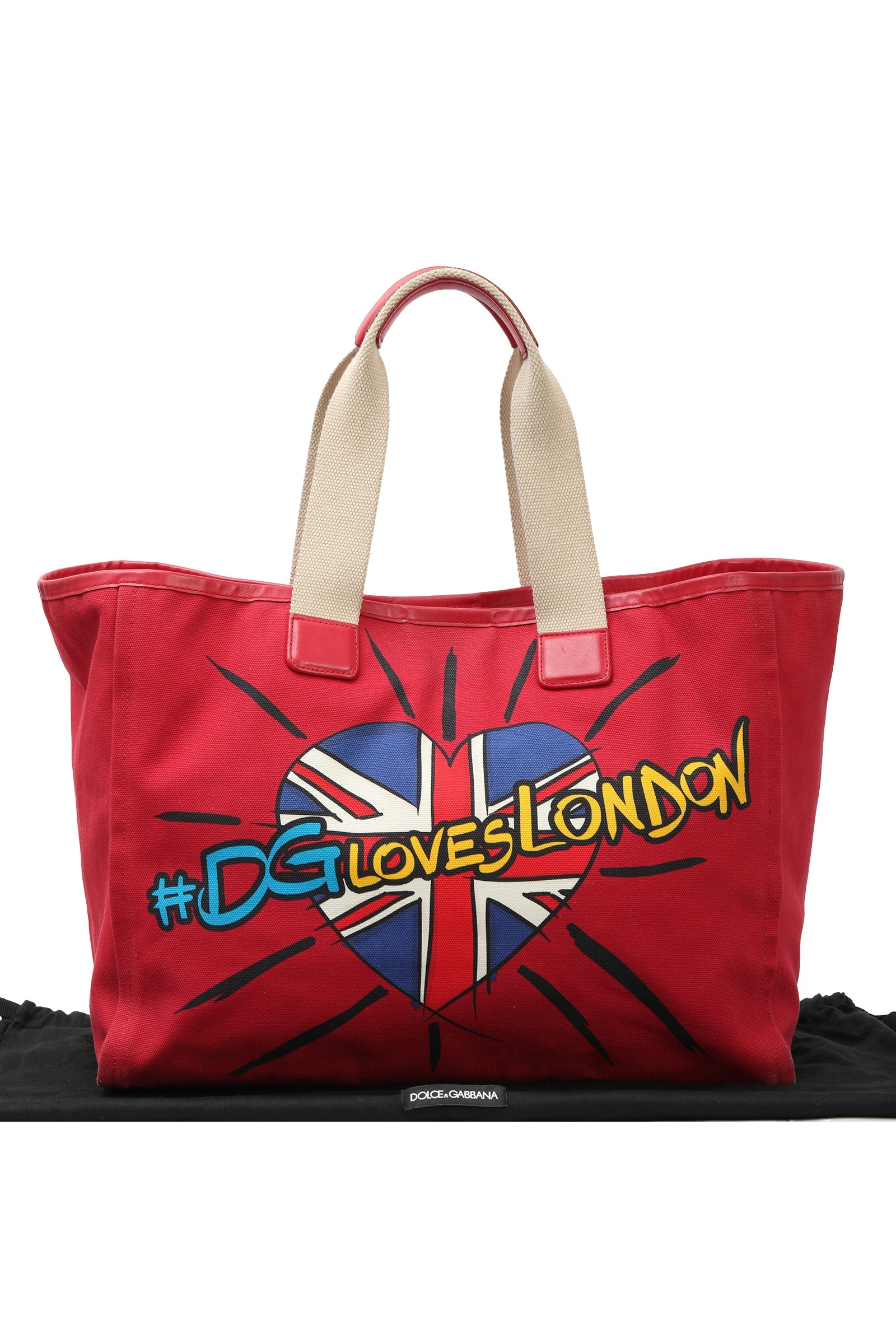 Dolce & Gabbana Red Canvas Tote Bag 