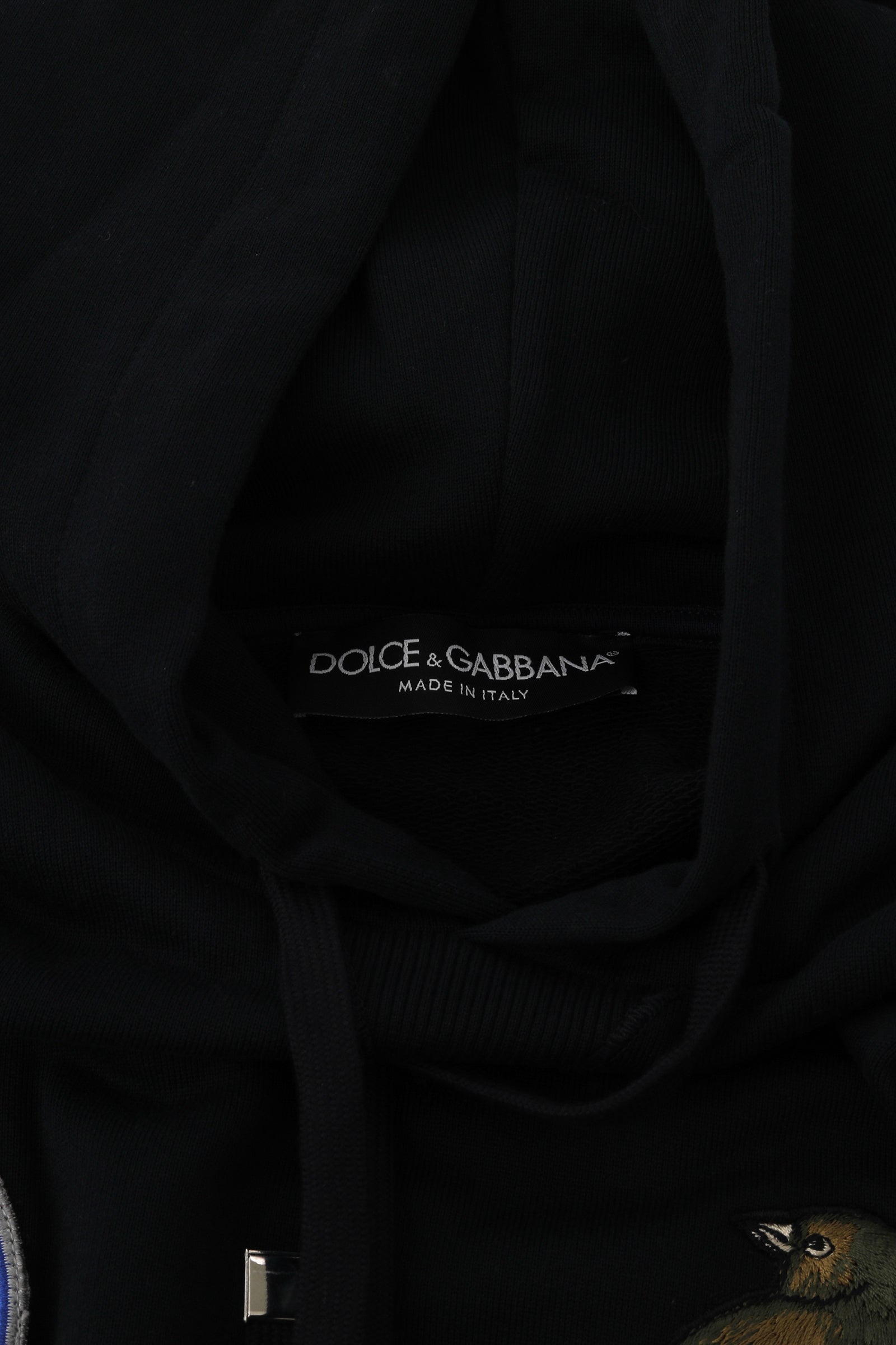 Dolce & Gabbana Size L Blue Patchwork Hoodie 