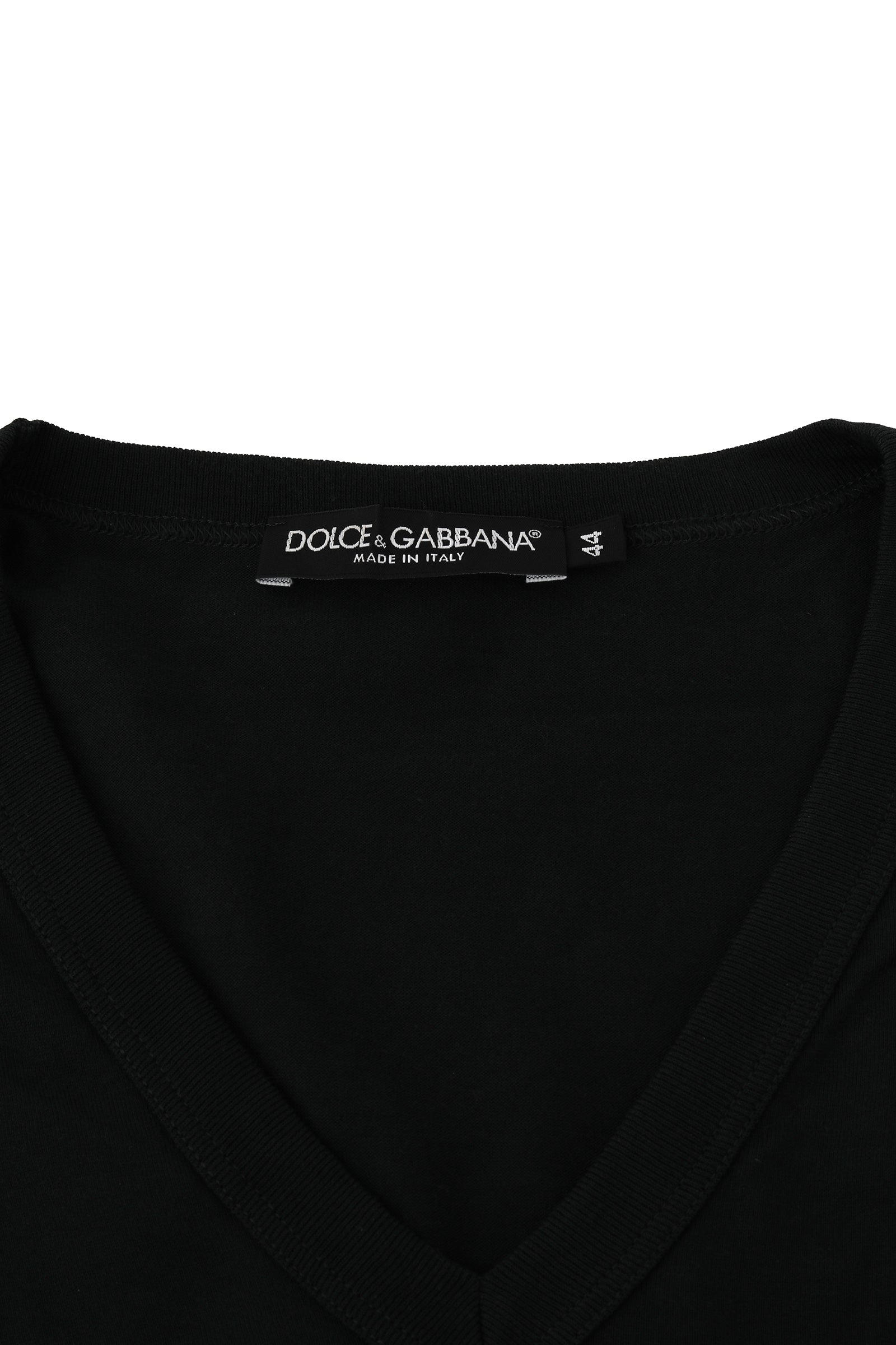 Dolce & Gabbana Size L Crown Logo V Neck T-Shirt 