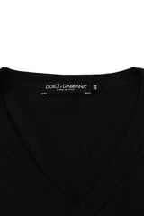Dolce & Gabbana Size L Crown Logo V Neck T-Shirt 