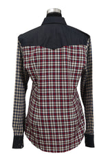 Dolce & Gabbana Size Mcheck Shirt With Denim Collar 