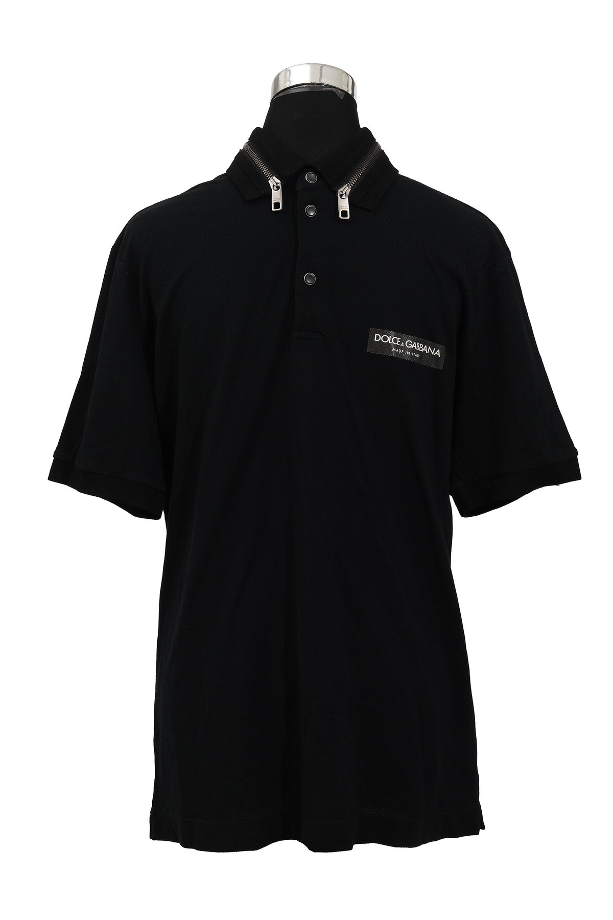 Dolce & Gabbana Size Xl Collar Zip T-Shirt 