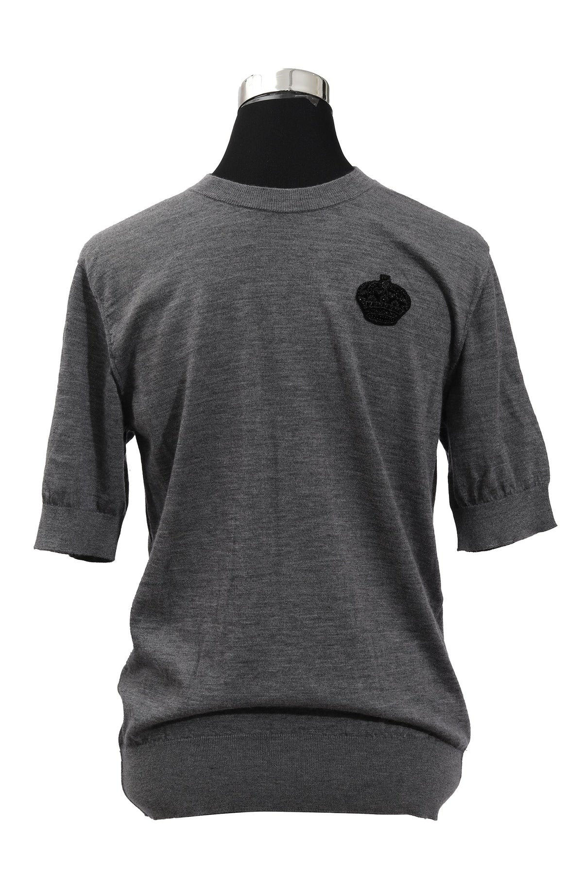 Dolce & Gabbana Size Xl Grey Cashmere Crown T-Shirt 