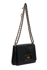 Fendi Claudia Pequin Embossed Vernice Leather Shoulder Bag 