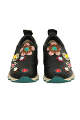 Fendi EU 38 Leather Flowerland Low Top Sneakers 