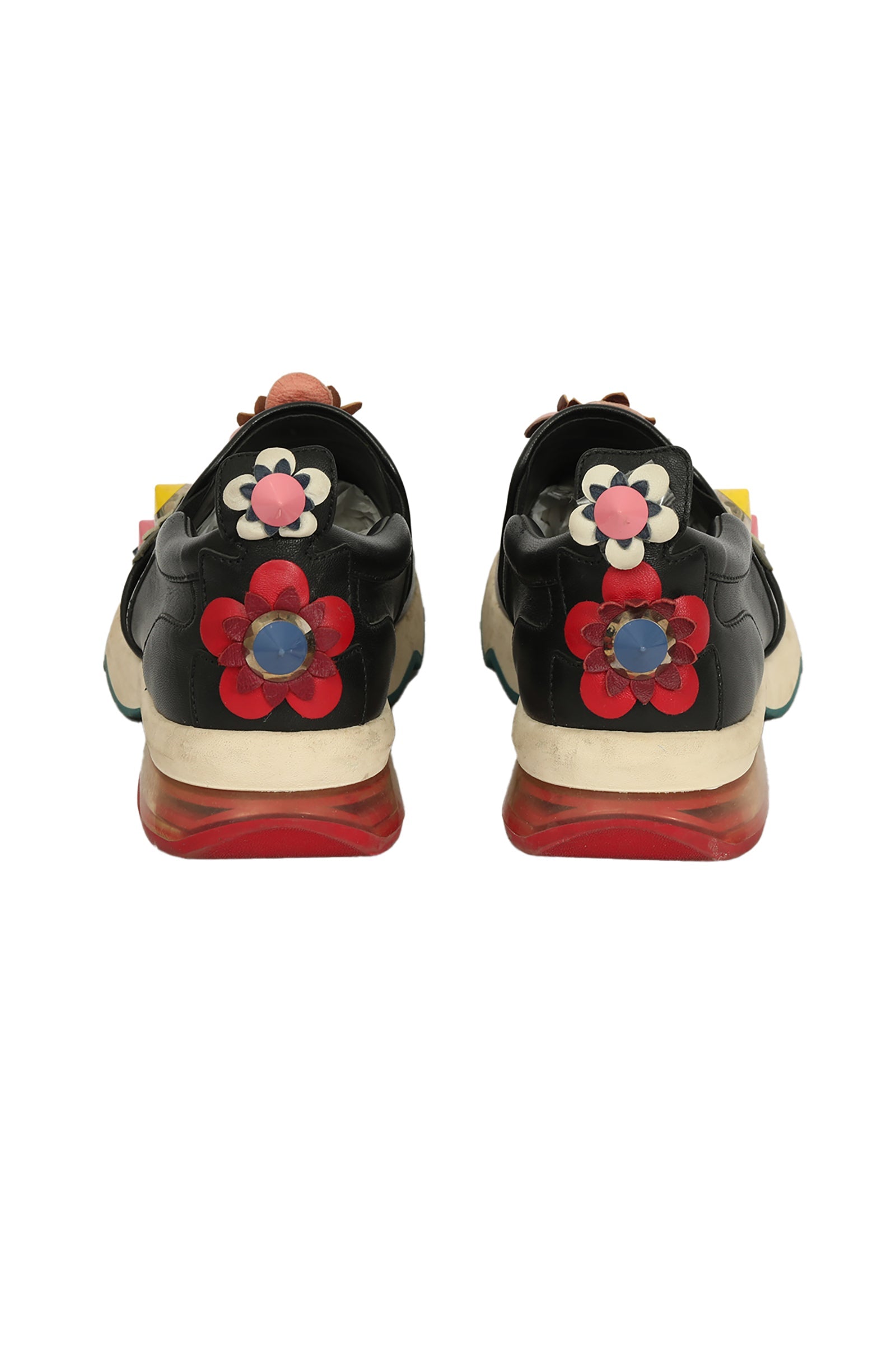 Fendi EU 38 Leather Flowerland Low Top Sneakers 