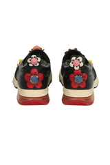 Fendi EU 38 Leather Flowerland Low Top Sneakers 