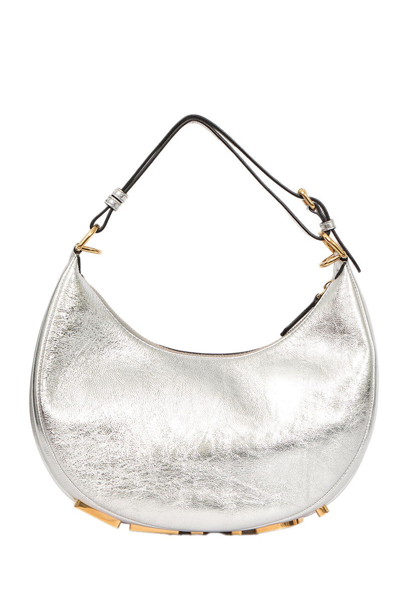 Fendi Silver Fendigraphy Hobo Medium Shoulder Bag 