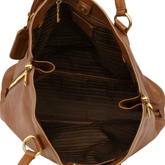 PRADA VITELLO DAINO SIDE ZIP SHOPPER TPTE BAG