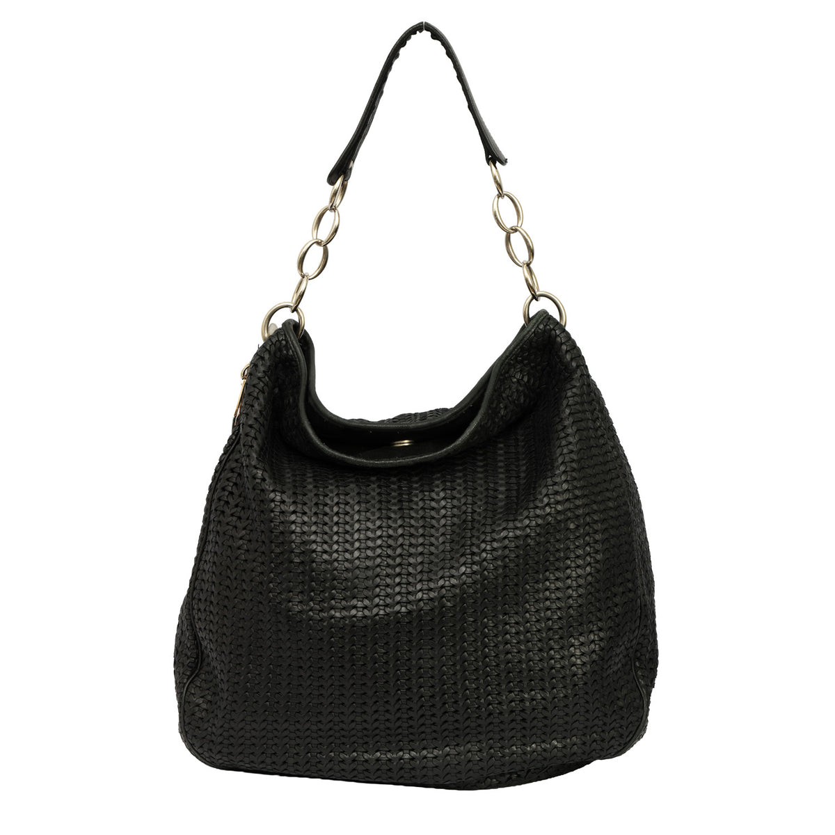 CHRISTIAN DIOR WOVEN LEATHER HOBO BAG