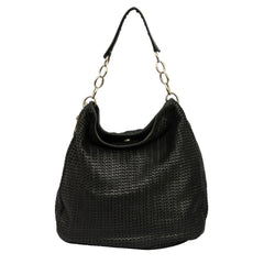 CHRISTIAN DIOR WOVEN LEATHER HOBO BAG