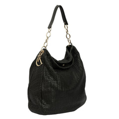 CHRISTIAN DIOR WOVEN LEATHER HOBO BAG