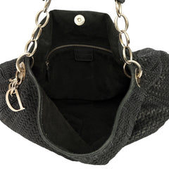 CHRISTIAN DIOR WOVEN LEATHER HOBO BAG