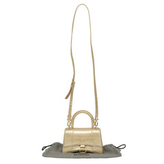 BALENCIAGA METALLIC XS HOURGLASS CROSSBODY BAG