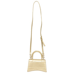 BALENCIAGA METALLIC XS HOURGLASS CROSSBODY BAG