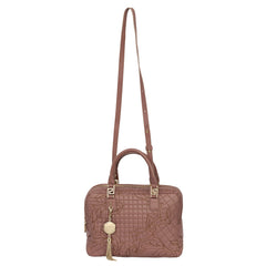 VERSACE DEMETRA VANITAS LARGE LEATHER SHOULDER BAG