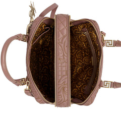 VERSACE DEMETRA VANITAS LARGE LEATHER SHOULDER BAG