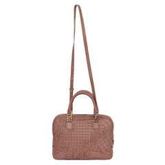 VERSACE DEMETRA VANITAS LARGE LEATHER SHOULDER BAG