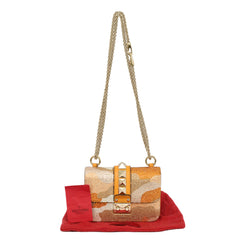 VALENTINO GARAVANI MUSTARD CRYSTAL EMBELLISHED