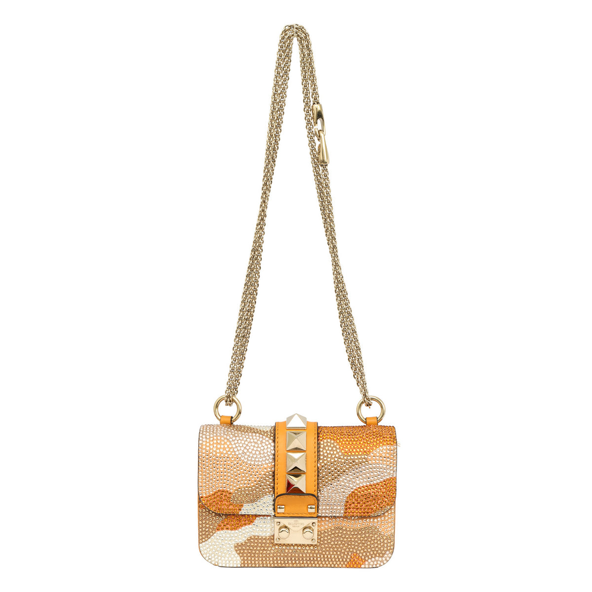 VALENTINO GARAVANI MUSTARD CRYSTAL EMBELLISHED