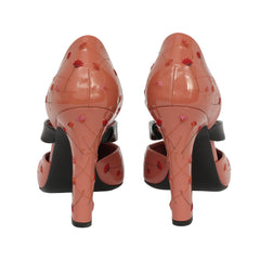 BOTTEGA VENETA EU 40 FLORAL PRINT MARY JANE HEELS