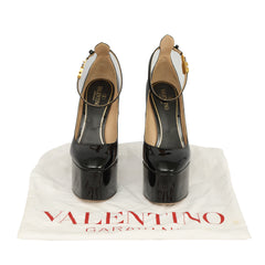 VALENTINO GARAVANI EU 36 TAN GO PATENT LEATHER  PLATFORM PUMPS