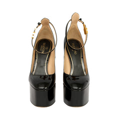 VALENTINO GARAVANI EU 36 TAN GO PATENT LEATHER  PLATFORM PUMPS