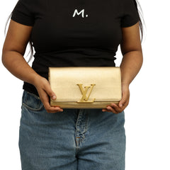 LOUIS VUITTON LOUISE CALFSKIN LEATHER CLUTCH