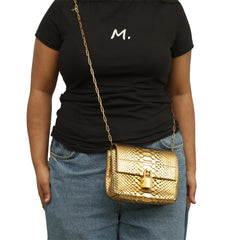 TOM FORD PYTHON NATALIA GOLDEN SHOULDER BAG