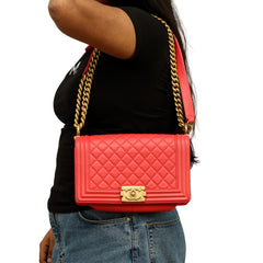 CHANEL REDMEDIUM CC PUSH-LOCK BOY FLAP BAG