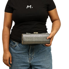 JIMMY CHOO METALLIC SILVER CLUTCH