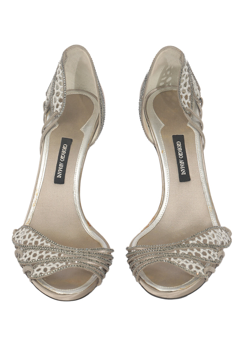 Giorgio Armani Crystal EU 39 Embellished Sandals 