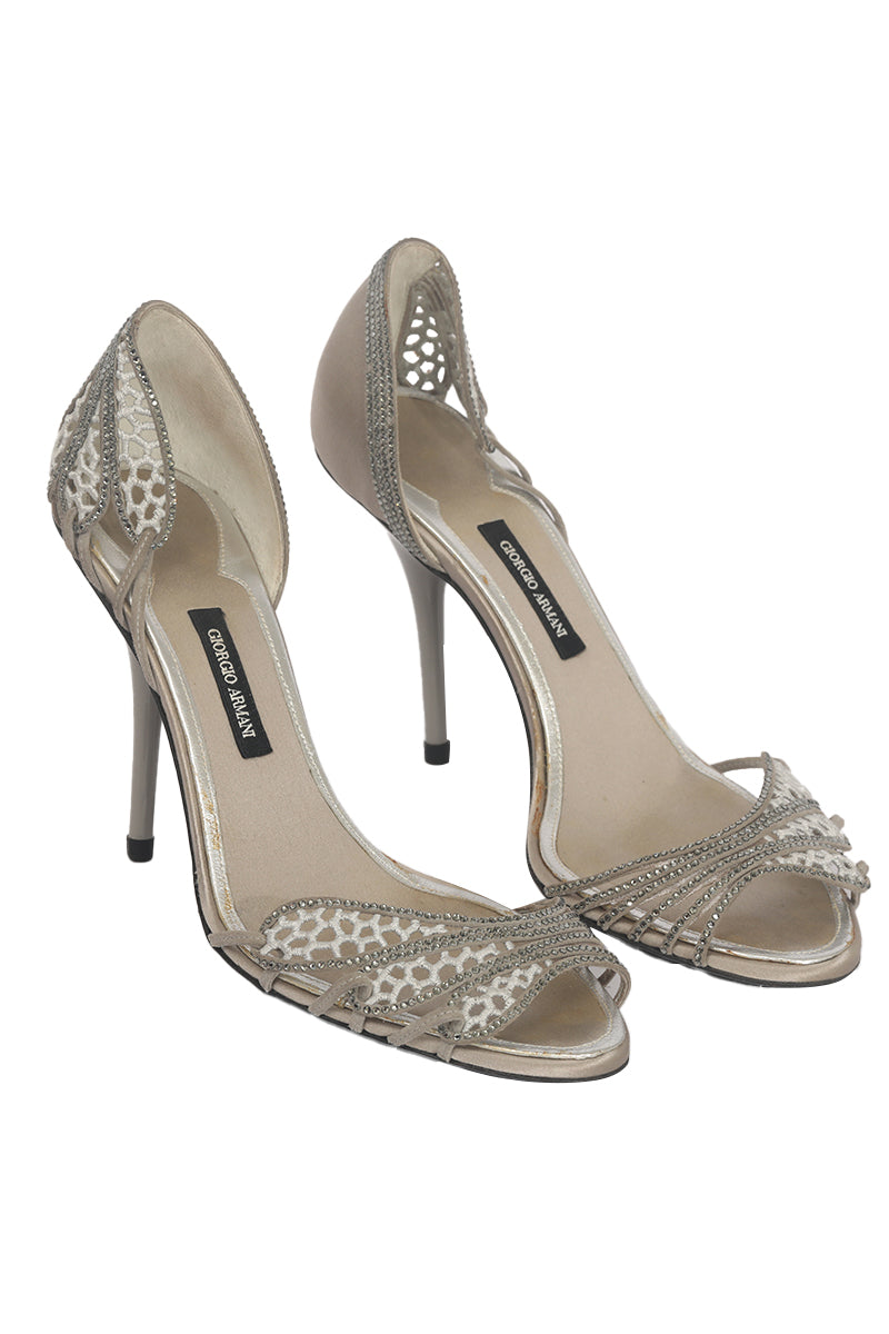 Giorgio Armani Crystal EU 39 Embellished Sandals 
